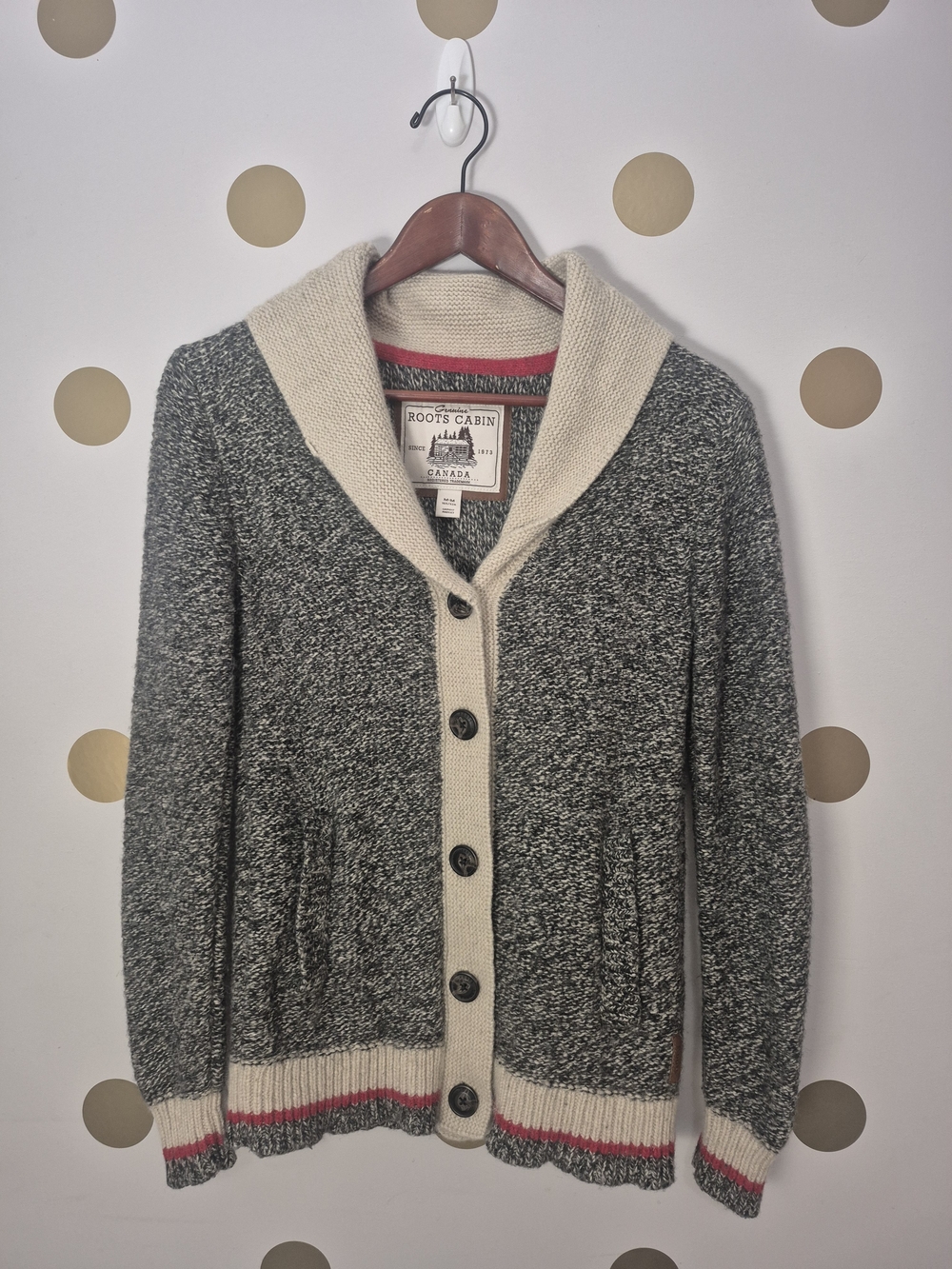 Roots Canada Cabin Collection Knit Shawl-Collar Cardigan Sweater - Women's M / R